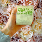 Vegan Kaolin Clay and Zesty Limes Botanical Bath Bomb Melt