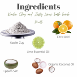 Vegan Kaolin Clay and Zesty Limes Botanical Bath Bomb Melt